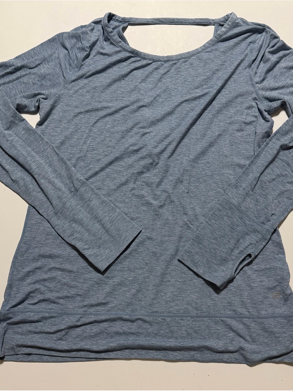 GAP Heathered Light Blue Long-Sleeve Women's Tee